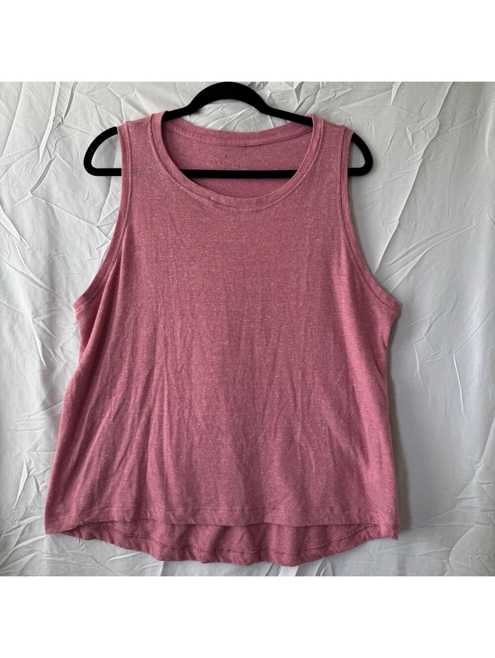 Danskin Tank Top XXL Pink Mauve Cotton Blend Muscle Tank High Low NWOT